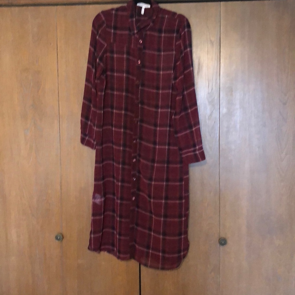 Long sheer button up
